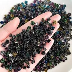 50pc Kawaii Camellias Nail Parts Figures For French Manicure 3D Flower Rhinestones Nail Art Accessories Rose Charms Ornaments
