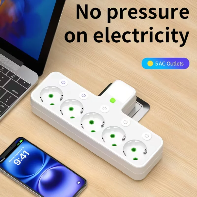 EU Plug AC Outlet Power Strip Multiprise Wall Socket Universal Network Filter USB  TYPE C Cherger Separate Switch Light Adapter