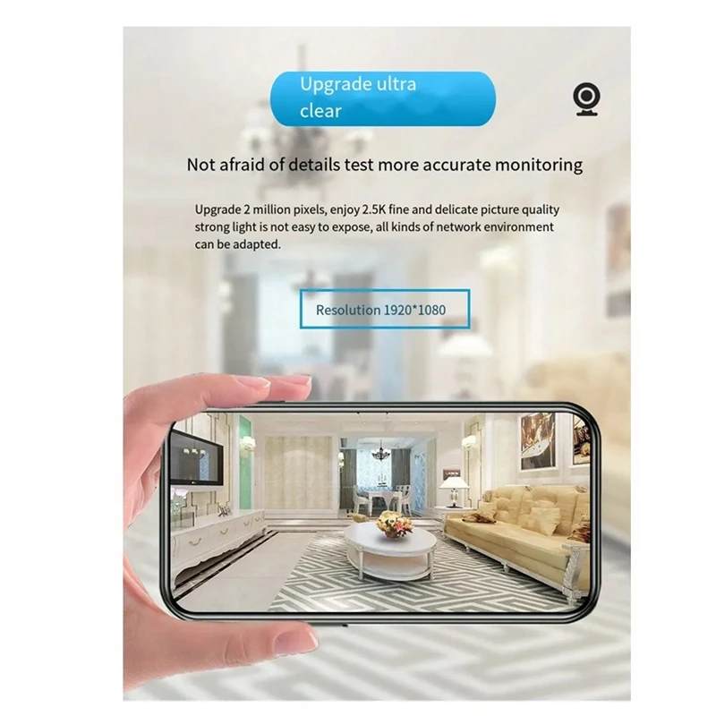 Tuya Wireless WIFI Camera 2MP IP Camera Night Vision Two Way Audio Portable Wifi Home Security Camera-EU Plug Durable