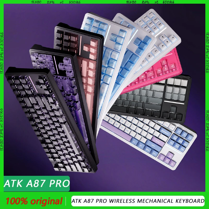

Механическая клавиатура ATK A87 pro, трехрежимная беспроводная прокладка, 12000 мАч, долговечный аксессуар для киберспорта и игрового ПК