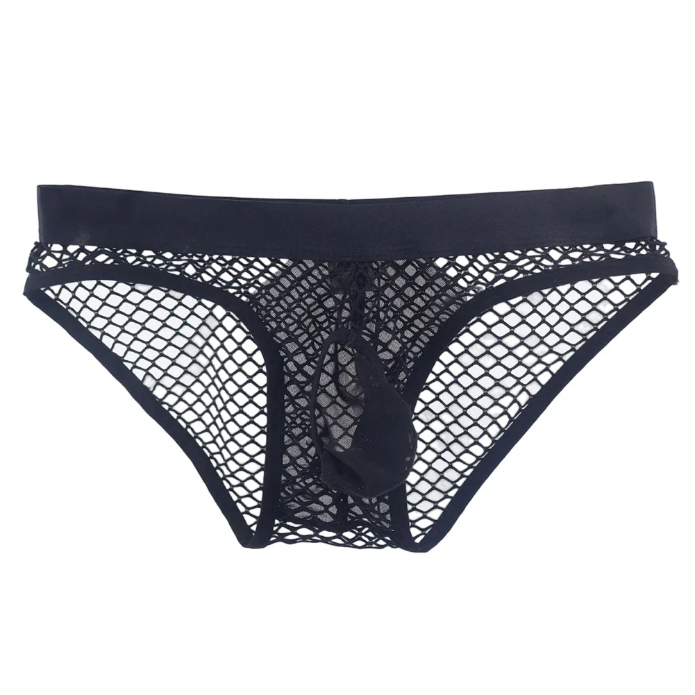 سراويل داخلية شبكية مجوفة متوسطة الارتفاع للرجال تتميز بحقيبة كبيرة منتفخة ومواد قابلة للتنفس لارتداء مريح #2