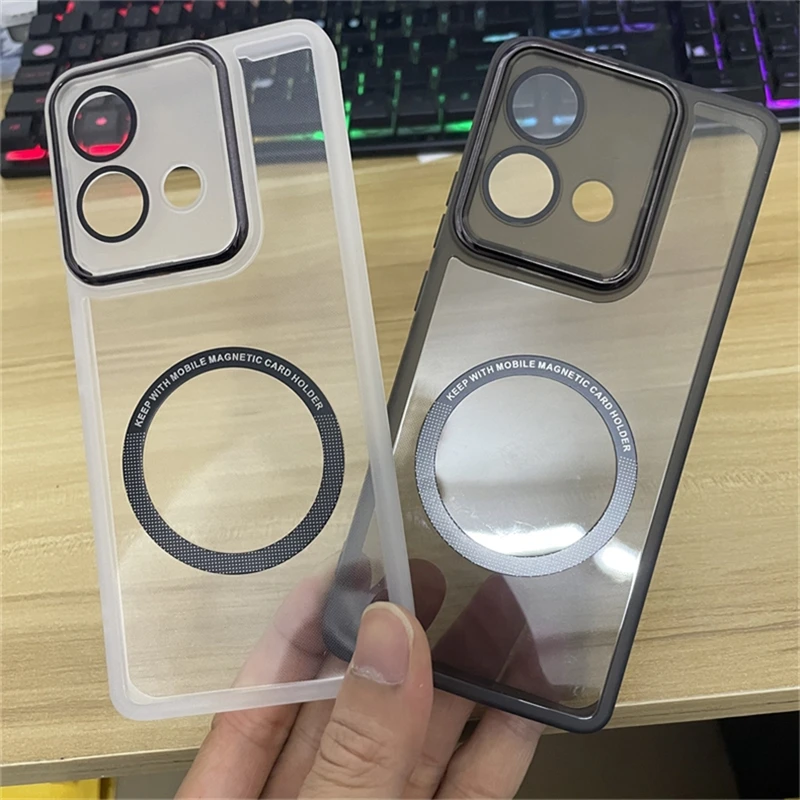 Magnetic Case For Motorola Edge 40 Neo Case Soft Silicone Clear For MagSafe Cover For Moto Edge40 Neo 5G Camera Protection Shell