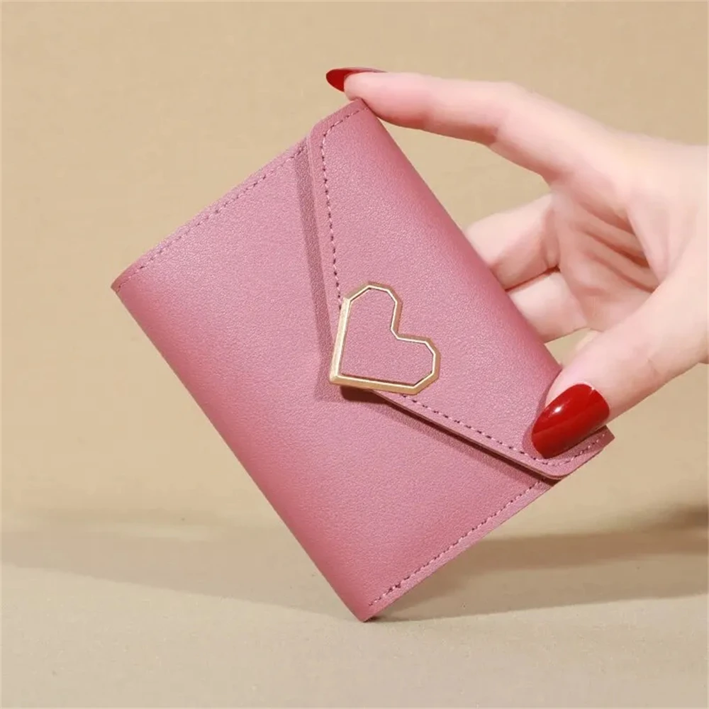 Small Wallet Women's Metal Short Fold Personalized Student Cute Mini Fashion Wallet Zero Wallet Women's Wallet Long Folding