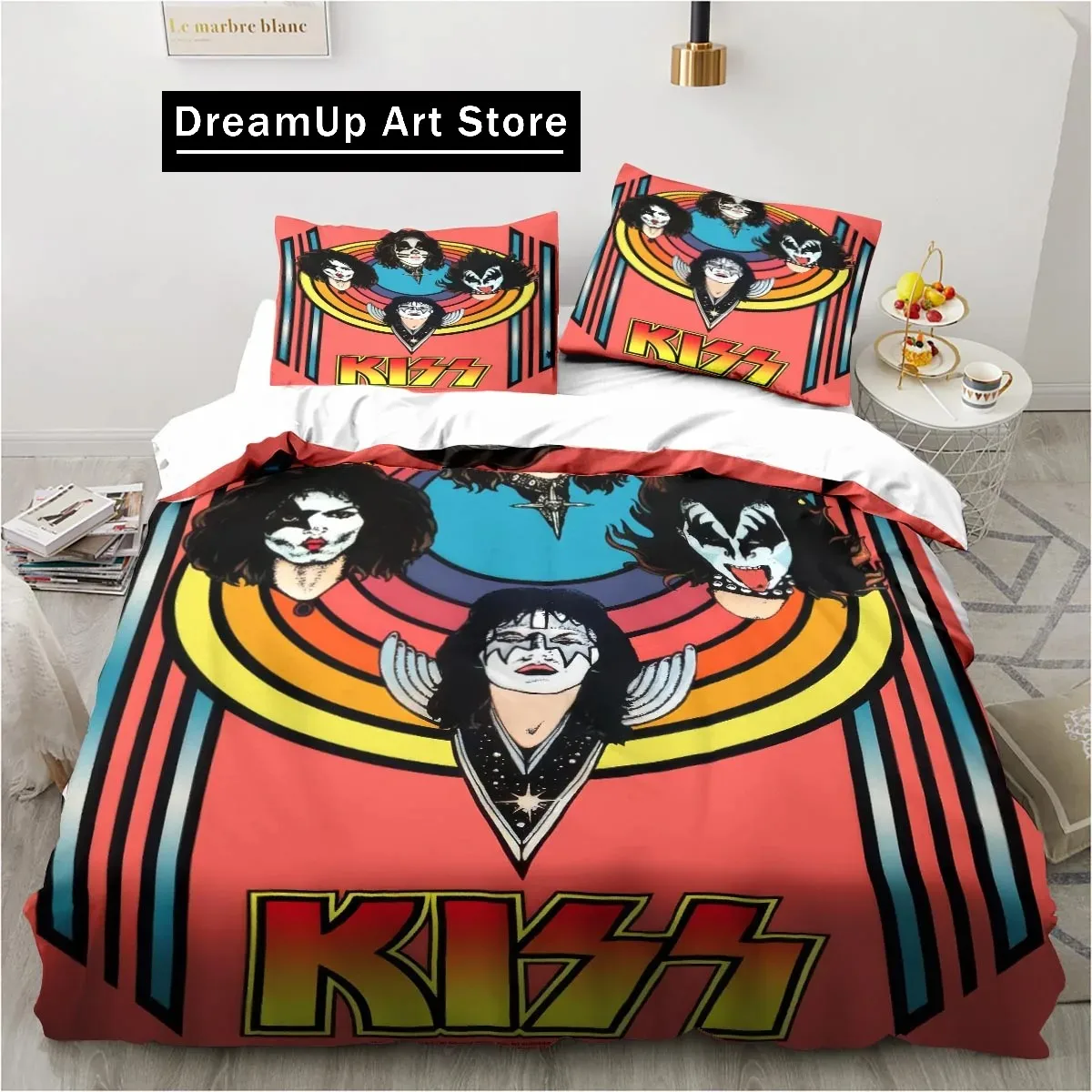 Rock Band KISS Band Bedding Set for Bedroom Bedspreads for Bed Linen Comefortable Duvet Cover Quilt and Pillowcase