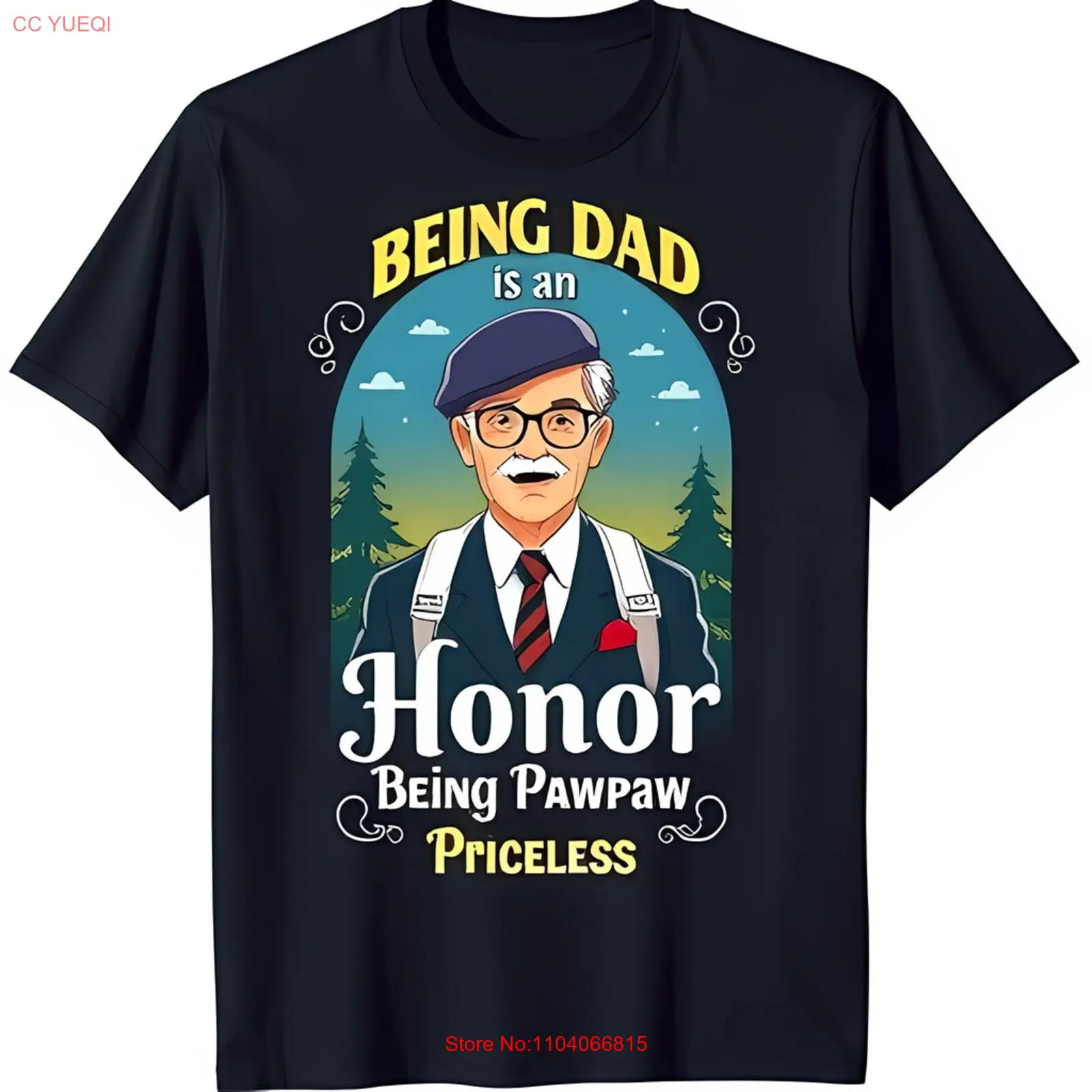 Retro Cartoon Dad T-Shirt Being Dad is an Being Pawpaw Priceless Graphic