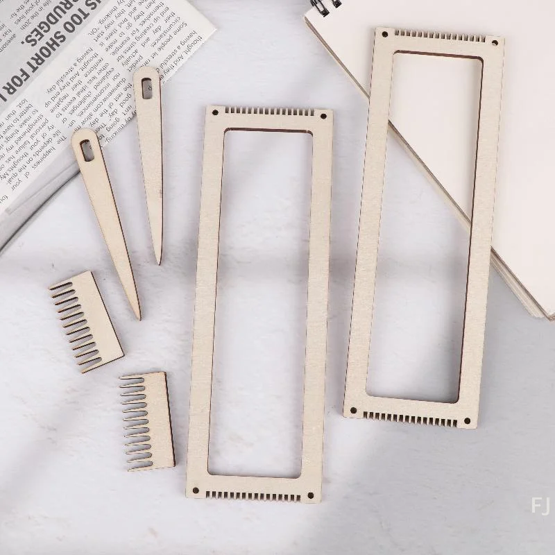 DIY Weaving Loom Kit, Wooden 6-Piece Weaving Ensemble, Craft Thread Comb Yarn Stand