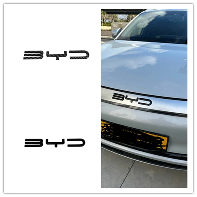 For BYD Atto 3 Atto3 Han EV 2021 2022 2023 2024 ABS Black Front Machine Grill Car Logo Letter Cover Sticker Trim Car Accessories