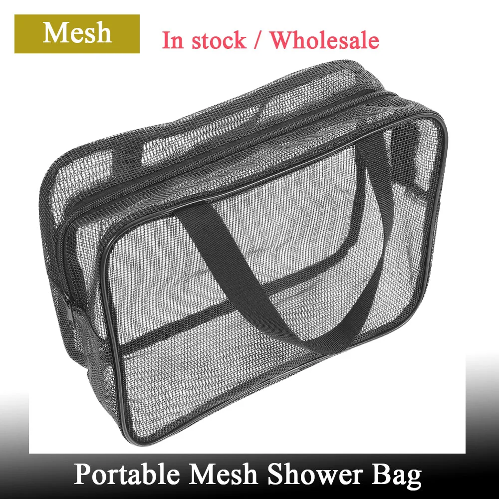 

Lightweight Mesh Shower Portable Travel Bathroom Hanging Tote Gym Bag Multi-Functional Waterproof Wet Bag For Camping Outdoor