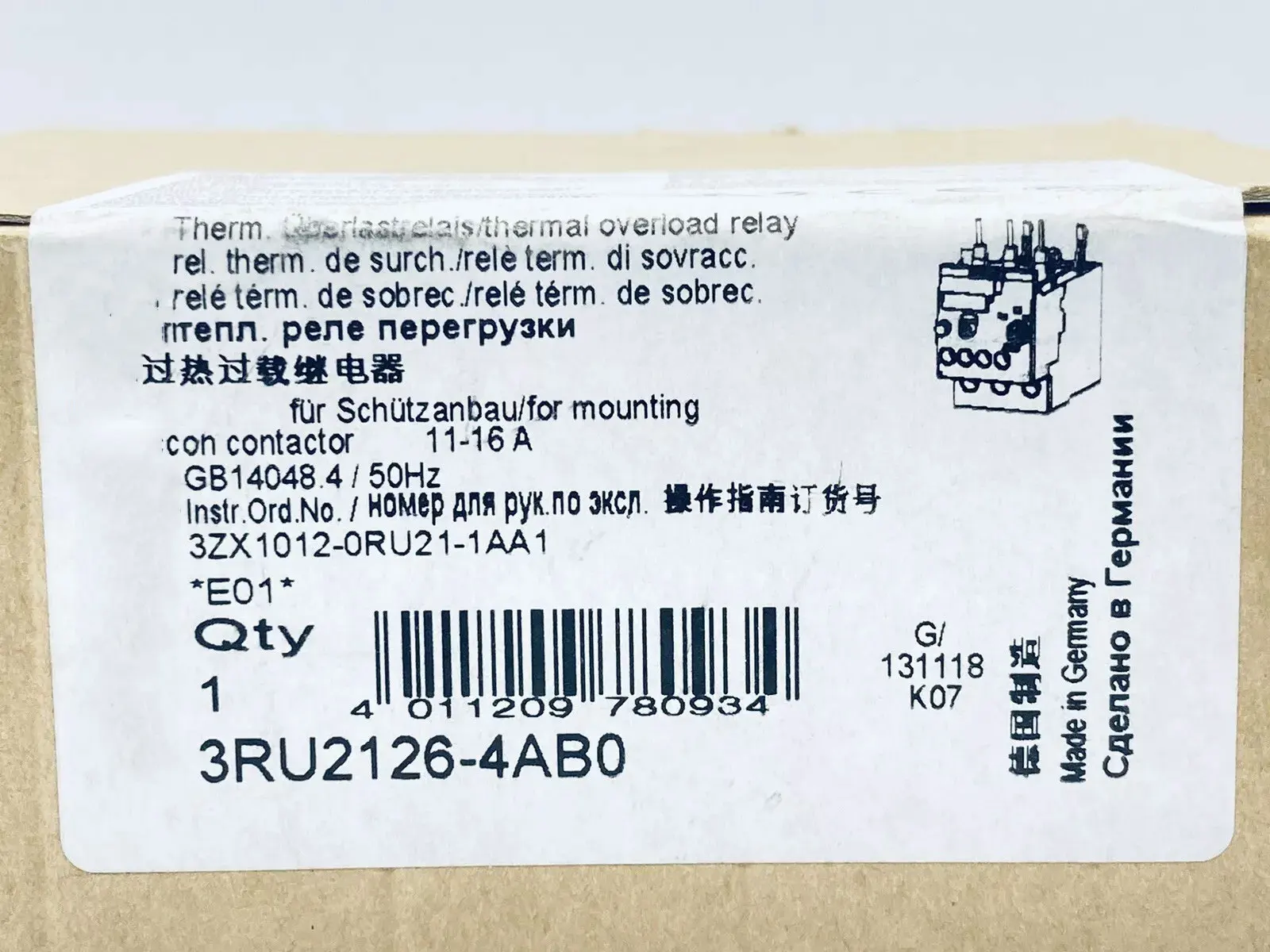 

Brand New 3RU2126-4AB0 3RU2126-4AC0 Warranty One-year