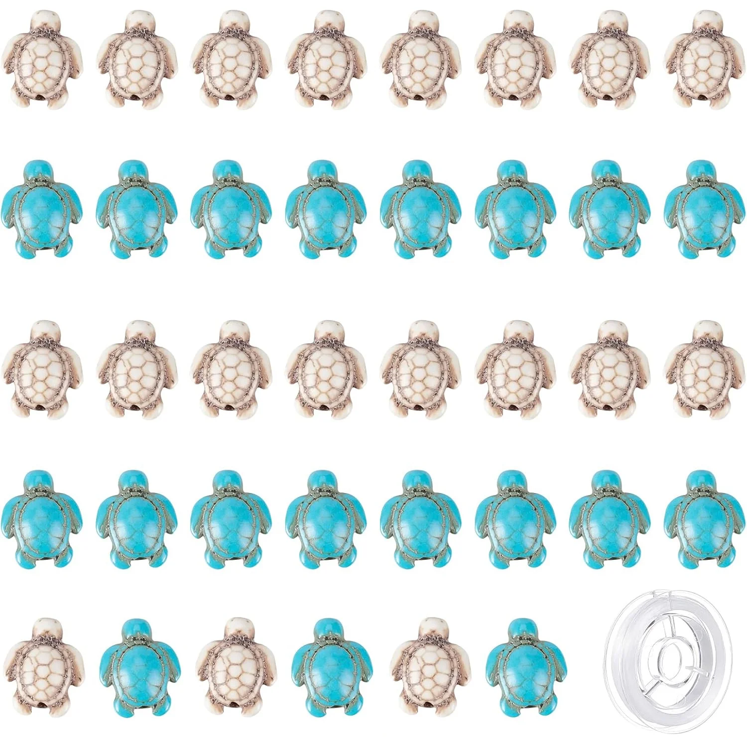 

101 шт. сине-белых бусин в форме морских черепах в богемном стиле, для самостоятельного изготовления украшений, набор бусин