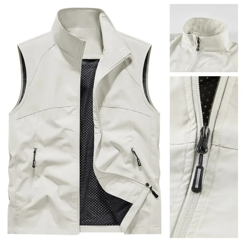 Men's Outdoor Mountaineering Hiking Windproof Breathable Vest Spring and Autumn Soft Comfortable Fashionable Versatile Tank Top
