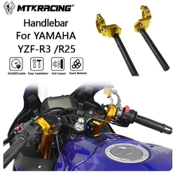 MTKRACING Handlebar For YAMAHA YZF-R3 / R25 2018-2024 Handlebar Racing Adjustable Clip On Fork Handlebars Handle Bar Cafe Racer