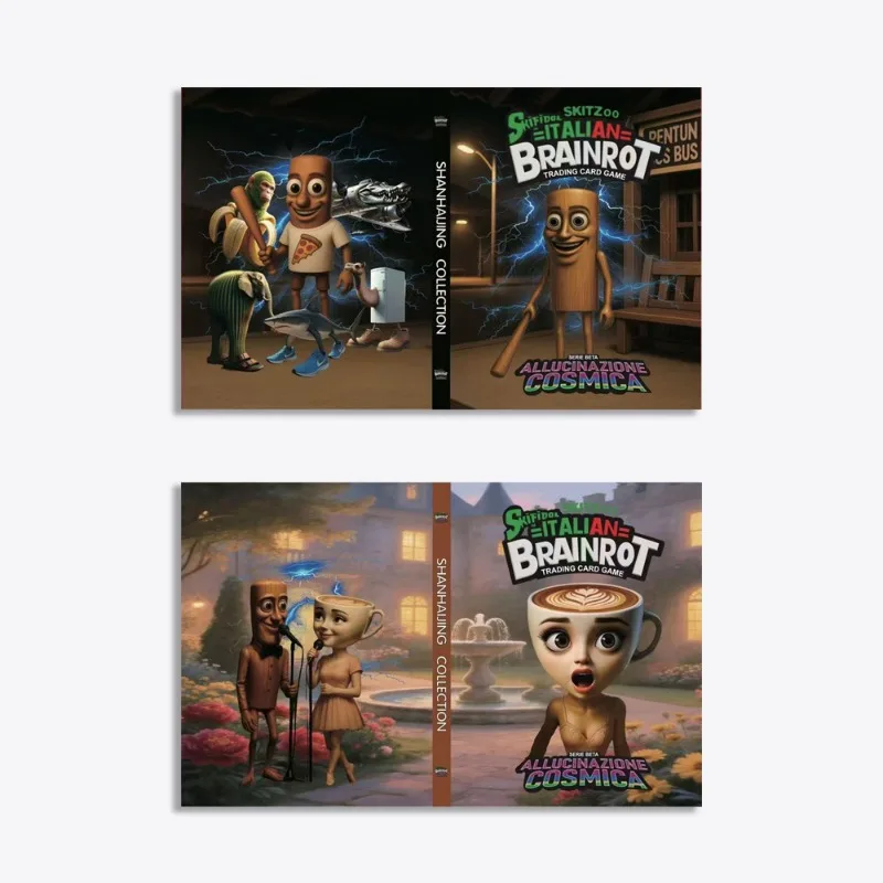 Álbum de cartões Italian Brainrot, 24 páginas com 9 prédios por página, livro protetor de cartão coletivo, TungTungTung Sahu, presente para crianças