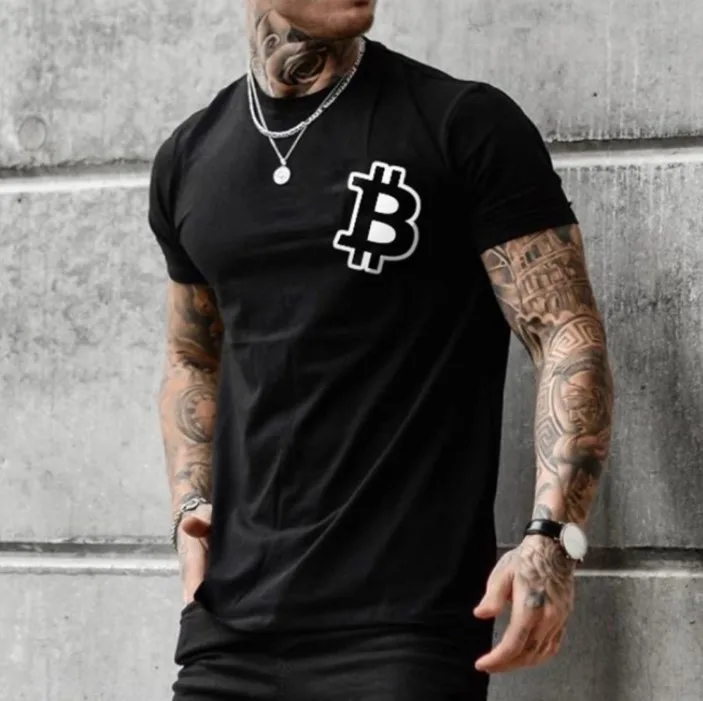 Mens T Shirt For Men Clothing Unisex Bitcoin Graphic 3D Printing T-shirt Summer Tops Short Sleeve Fashion Casual Oversized Tees