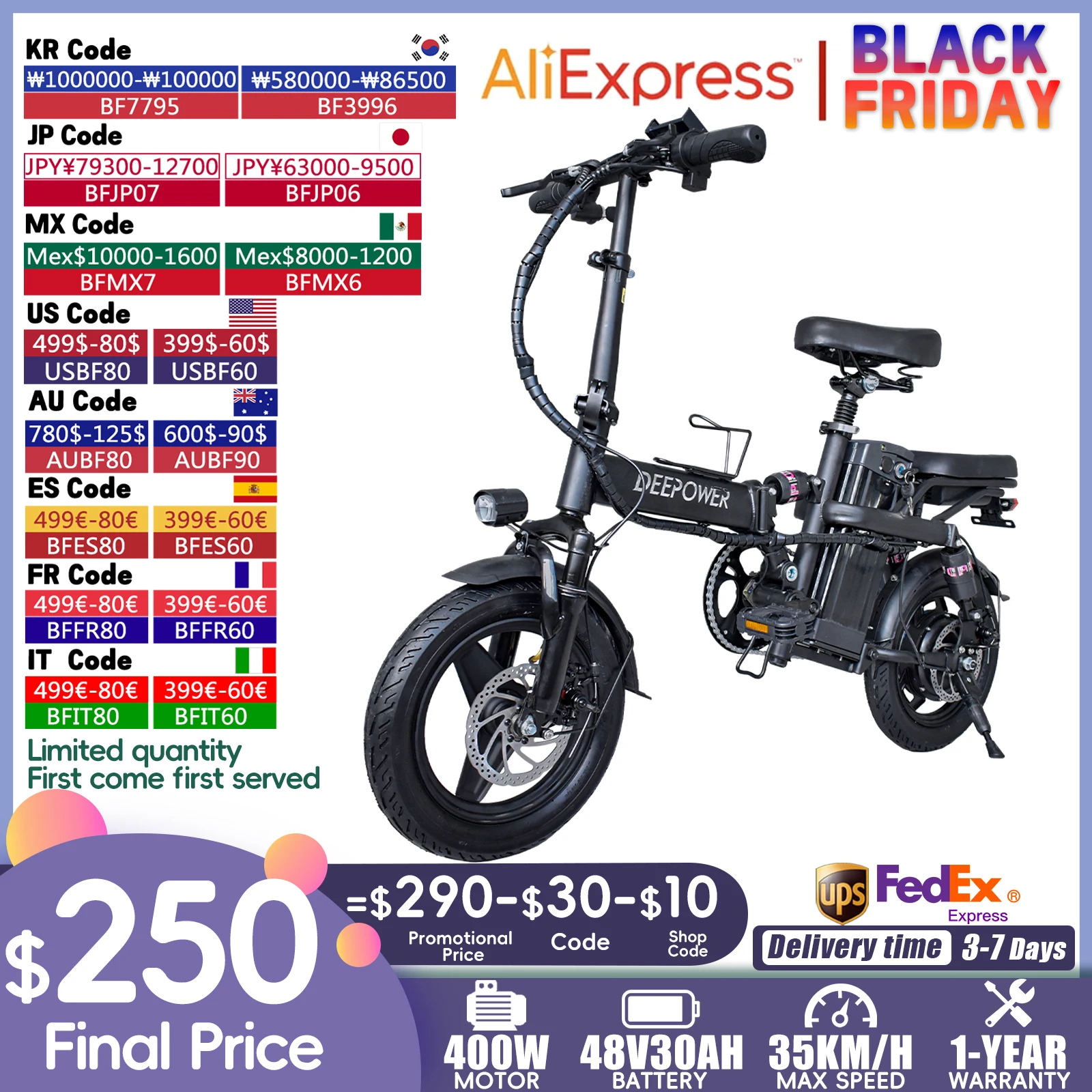 ebike 400W 48V 30AH Adult Fat Tire electric bike Folding Electric Bicycle City Commuter Electric Bike Urban Ebike