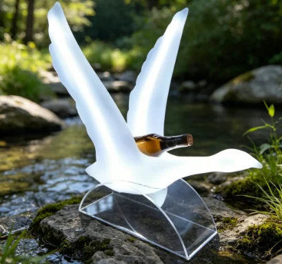 Nightclub table centerpiece, party cocktail decor, LED Glowing Swan Wine Champagne Display Rack for KTV Bar Ornament Lighting
