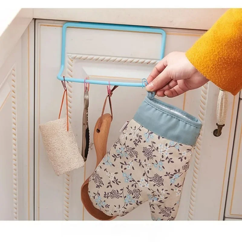 

1 шт., пластиковый подвесной держатель, вешалка для полотенец, шкаф, дверь шкафа, задняя часть, многофункциональный домашний органайзер для хранения, кухонные аксессуары