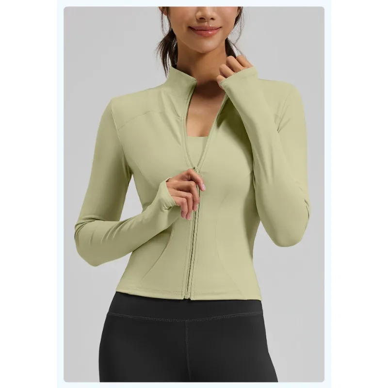 Spring Autumn Slim Fit Women Jackets Runnning Jackets Long Sleeve Solid Color Yoga Slim Fit Jacket Fitness Jogging Jacket