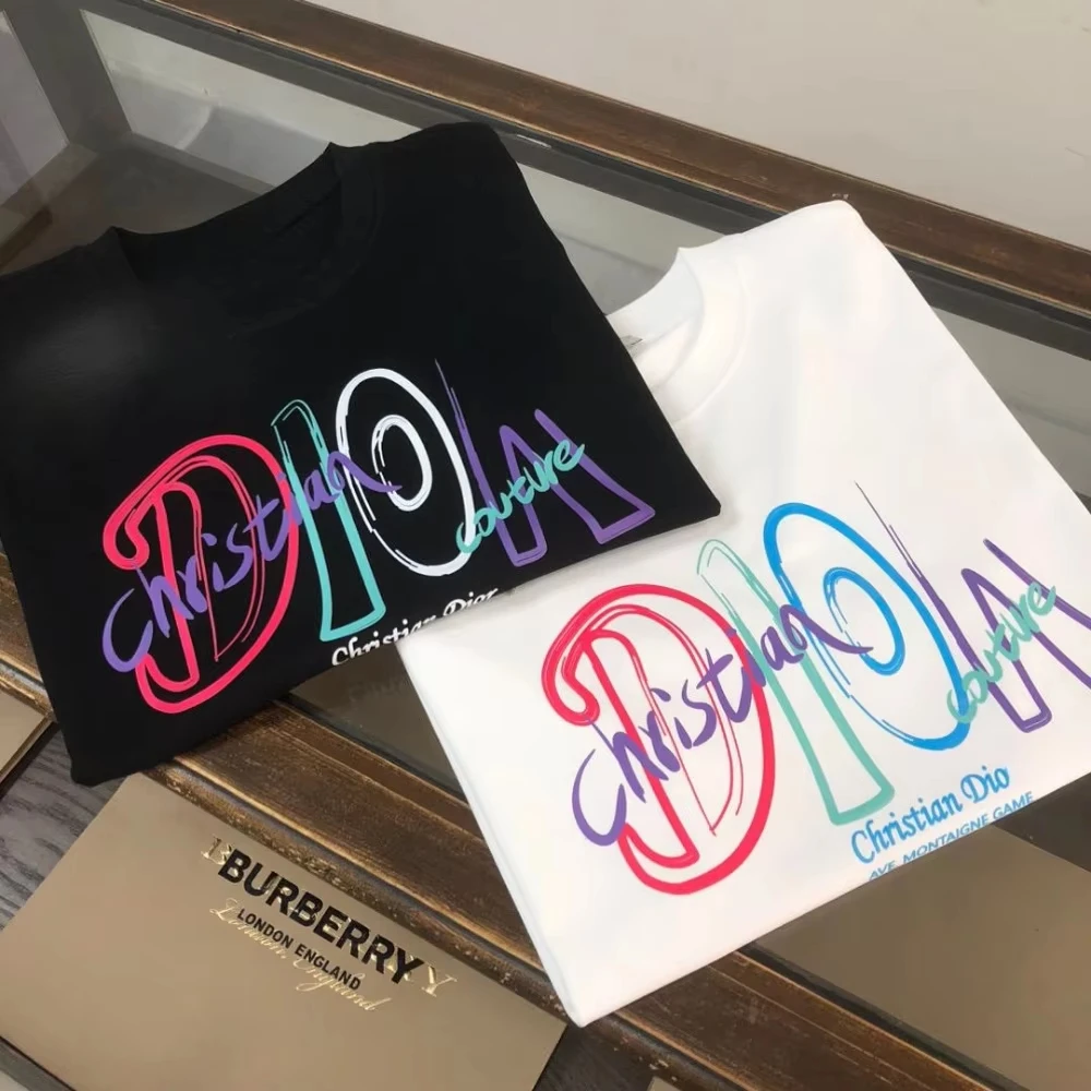 Camiseta de manga corta de algodón puro con cuello redondo para hombre, ropa holgada de talla grande a la moda urbana, ropa Unisex de manga corta de marca de lujo