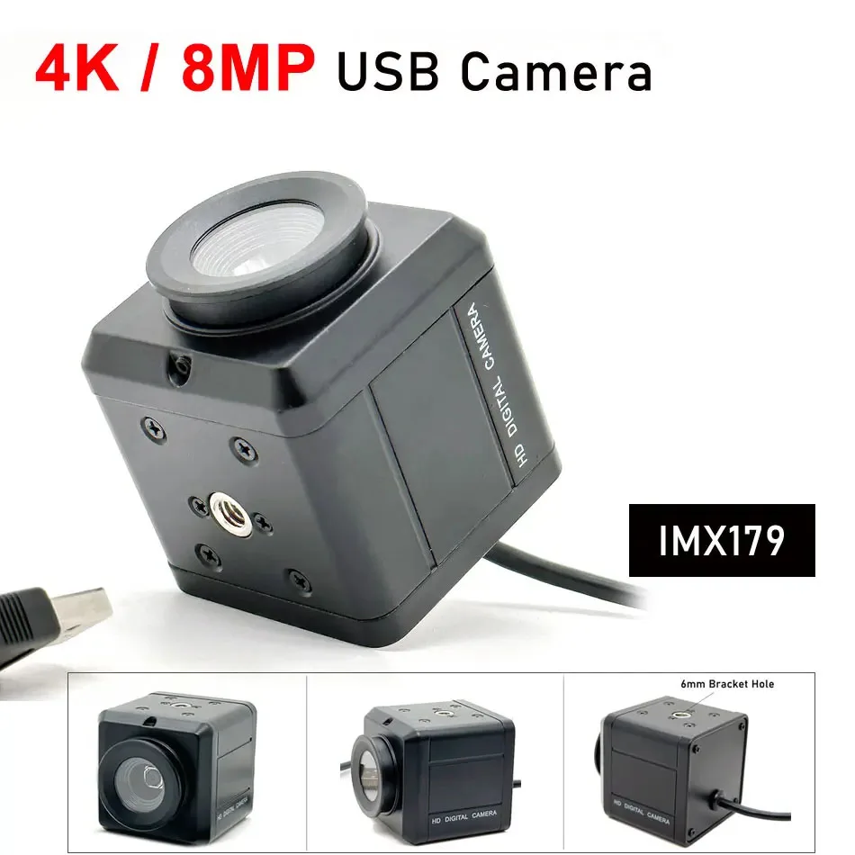 Industrial 4K 8MP Webcam PC Laptops Autofocus USB Mini Camera IMX179 Sensor OTG UVC Plug And Play For Meeting Document Scanning