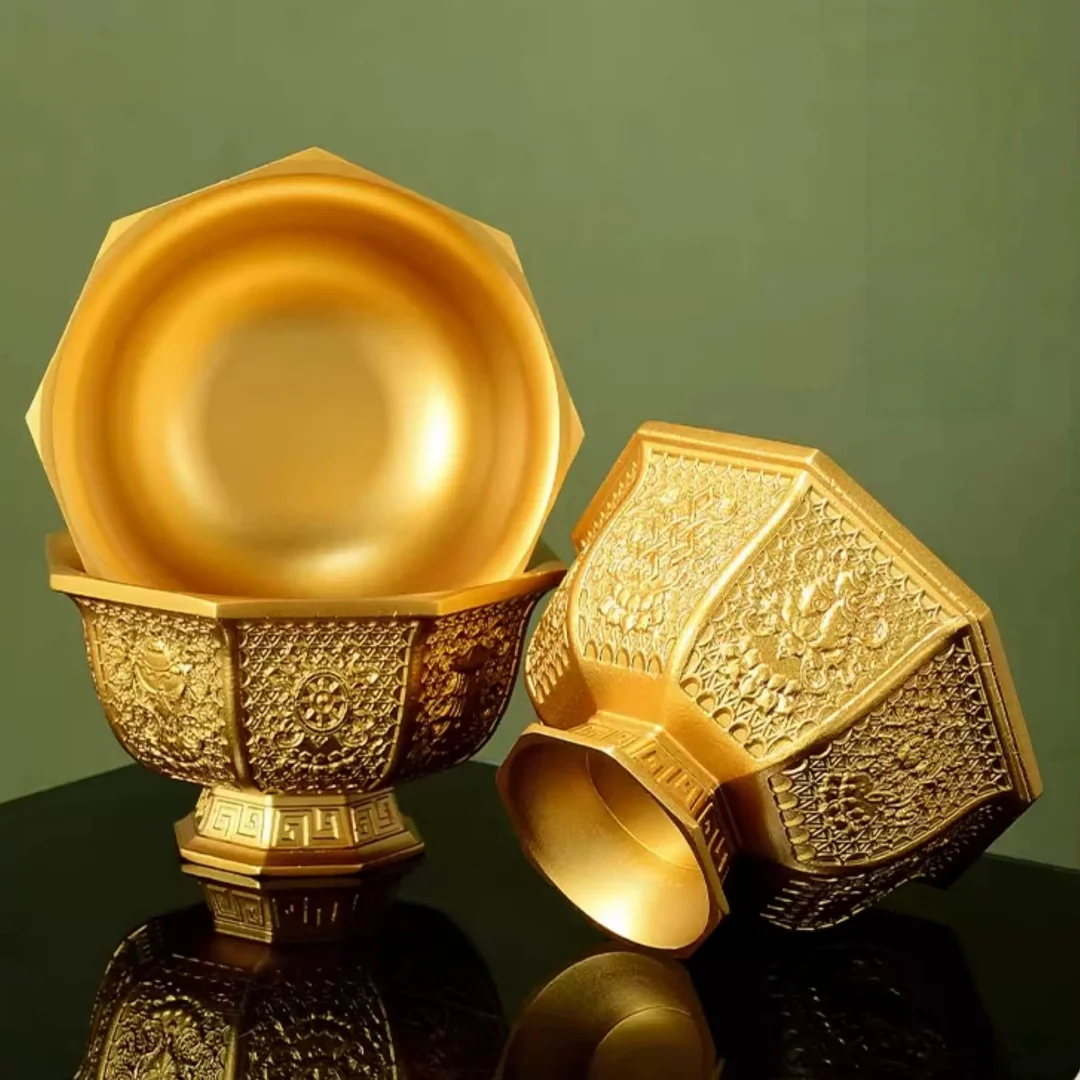 Home Eight Auspicious Offering Bowl Ornament Octagonal Water Cup Wealth God Guanyin Eight Seven Offering Cup