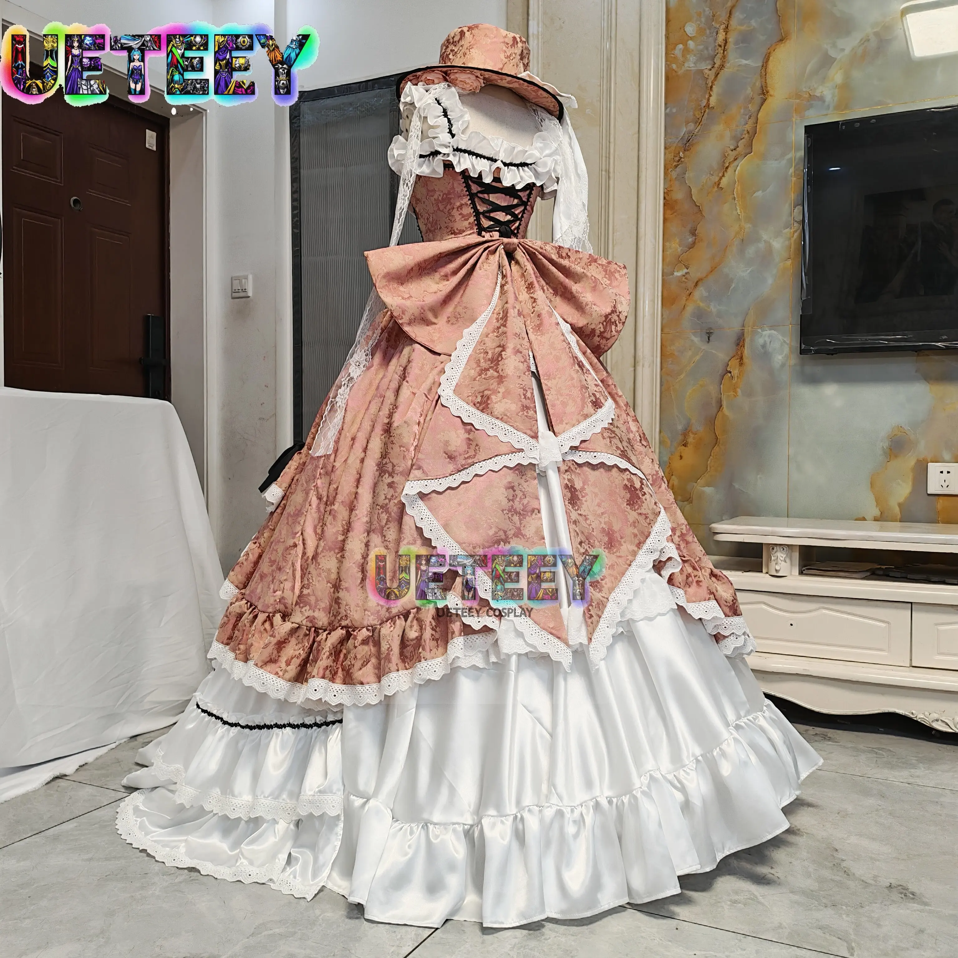 UETEEY COS Black Butler Ciel Phantomhive Robin 360-degree Large Skirt Cosplay Costume Halloween Costume Custom Size view 3