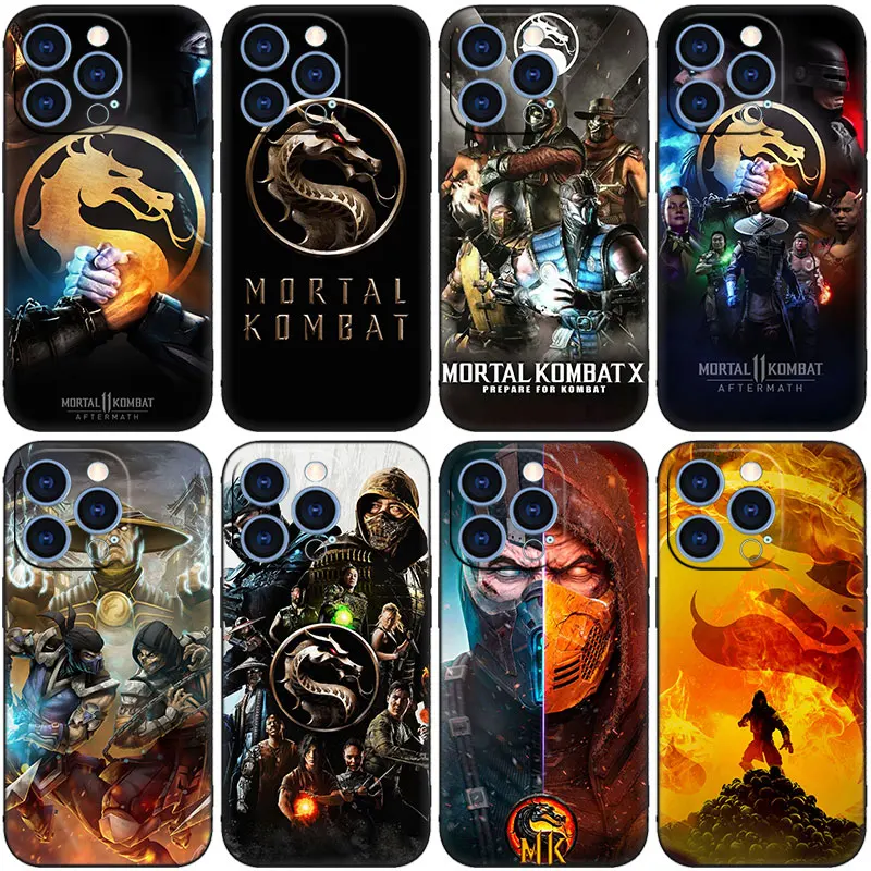 Scorpion Mortal Kombat Phone Case For Apple iPhone 14 13 12 Mini 11 Pro XR X XS MAX 6S 7 8 Plus 5S SE 2020 2022 Black Cover