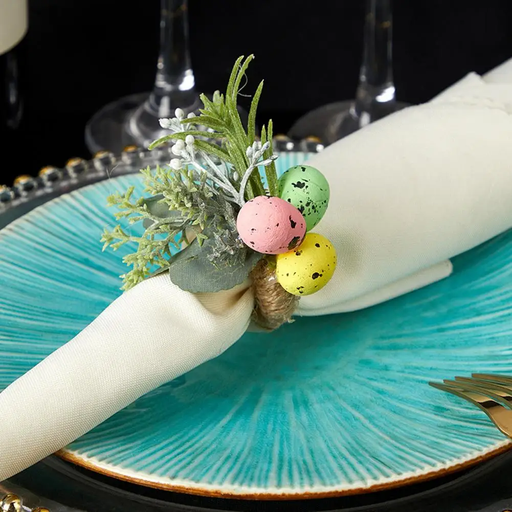 Easter Bunny Napkin Ring Spring Themed Napkin Holder Rabbit Ear Napkin Buckle Table Decorations For Dinner Party Banquet Events