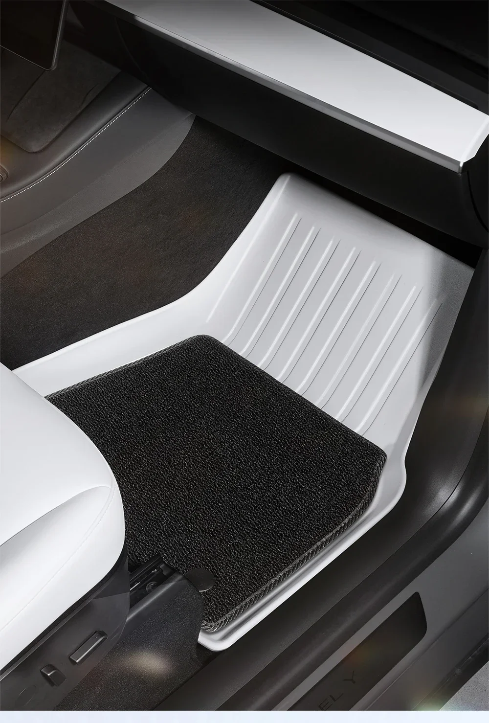 YZ TPE Weiße Fußmatten für Tesla Model Y 3 Highland Juniper Vollständig Umgebende Bodenmatten Kofferraummatte Wasserdicht Rutschfester Teppich – Detail 6