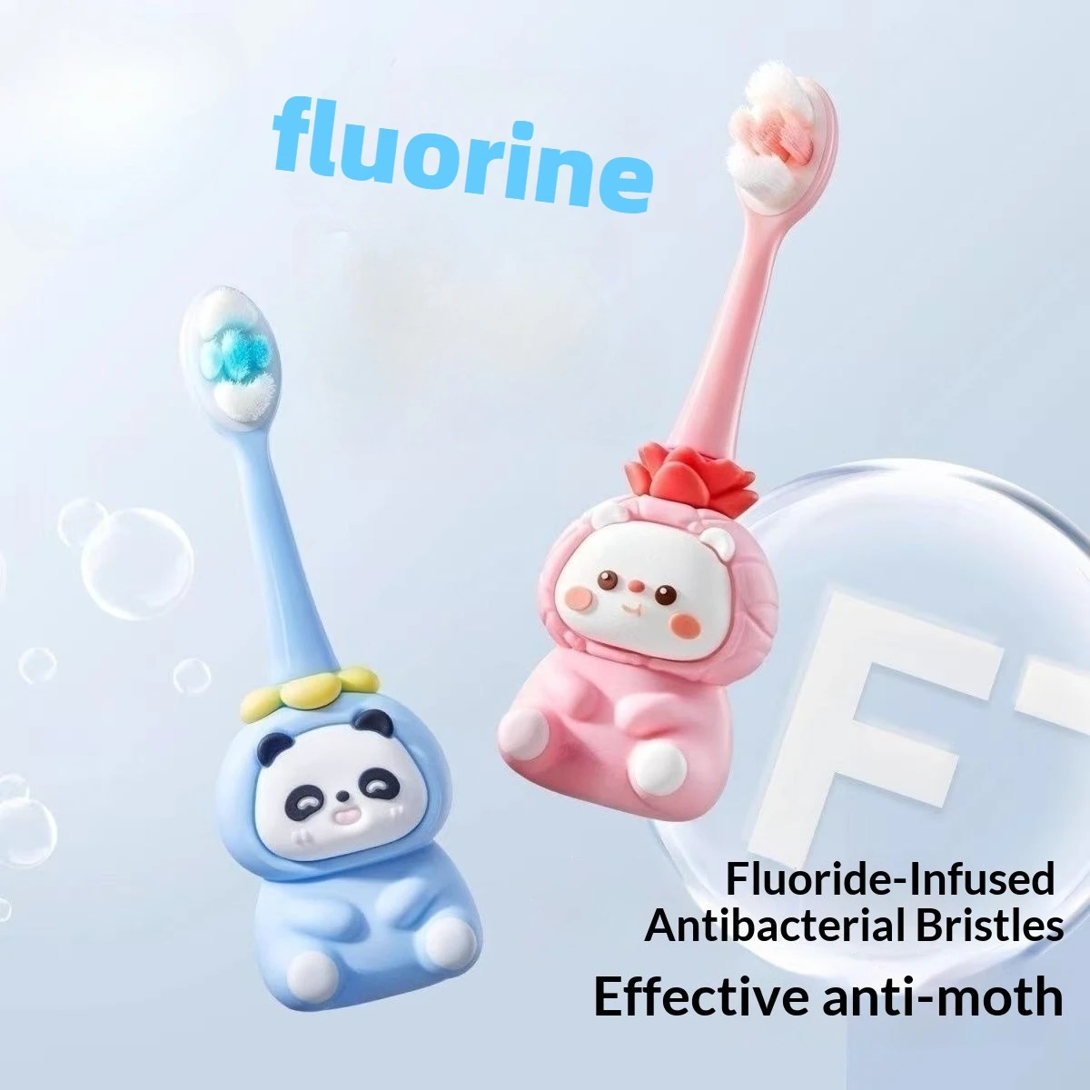 

0-3 to 6-year-old baby's deciduous teeth toothbrush fluoride soft hair infant tooth care cleaning
