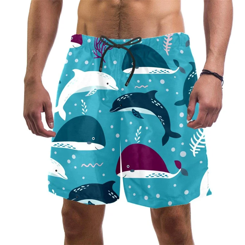 Hawaiian 3d Print Cartoon Shark Beach Shorts Men Quick Dry Swimming Trunks Summer Casual Oversized Short Pants Surf Board Shorts