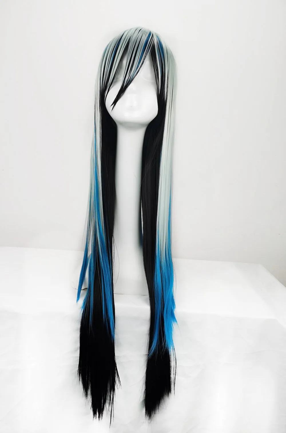 Nura Rise of the Yokai Clan Yuki Onna Sneeuwvrouw Cosplay Pruik 80 cm lang recht gradiënthaar