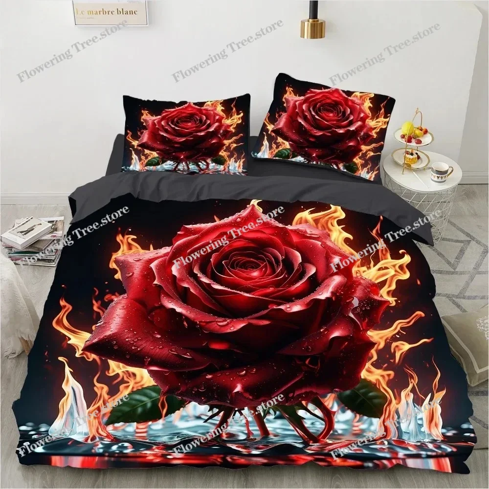 

Luxury Duvet Cover Floral Exotic European 3d Bed Set Design Retro Comforter Bedding Sets for Bedroom Black DEEUUS Size