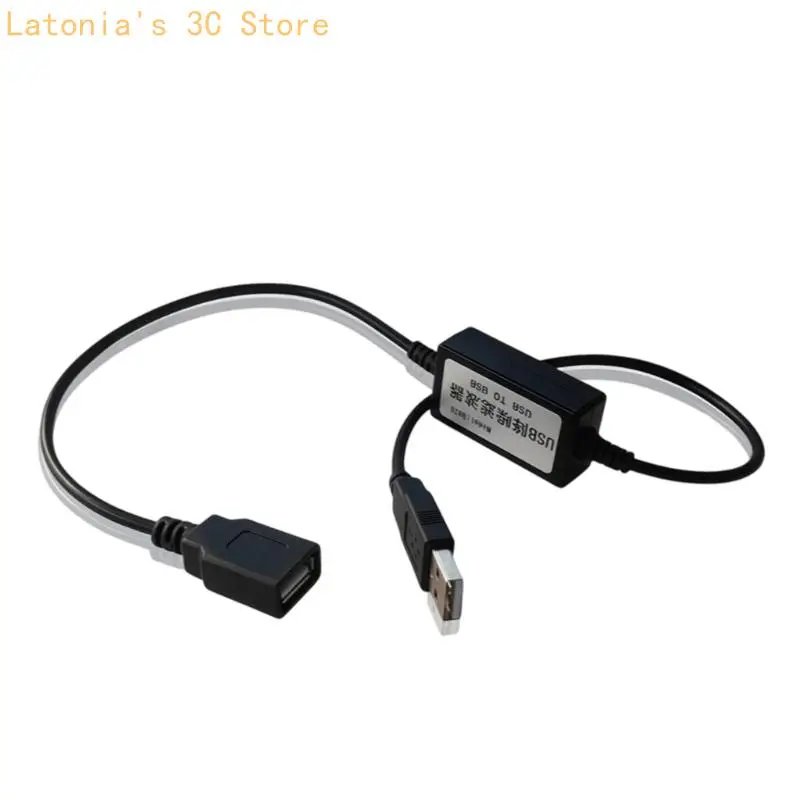 USB Filter Cable with Filter Box, Male to Female 60cm Connection for PC Sound, Home Media and Daily Laptop Routines in Desk