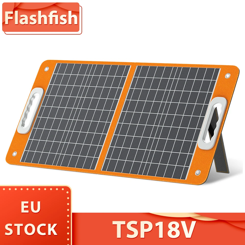 Flashfish TSP18V 60W Foldable Solar Panel, Portable Solar Charger with DC Outputs, 2 USB Outputs