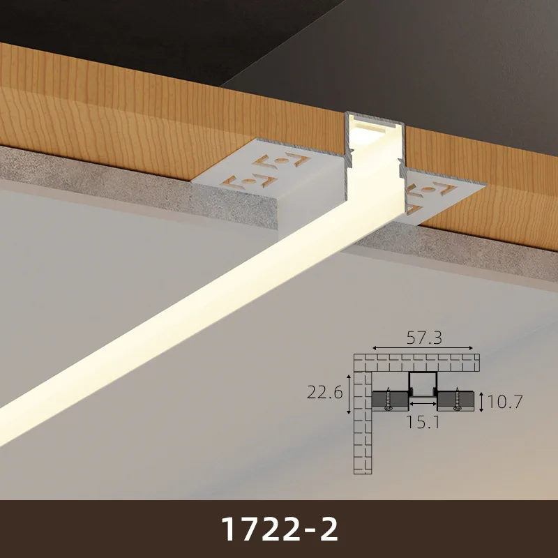 0,5 m / 1 m plafond aluminium profiel ingebed led harde strip lichtgevende lineaire decoratieve binnenverlichting kanaallampen