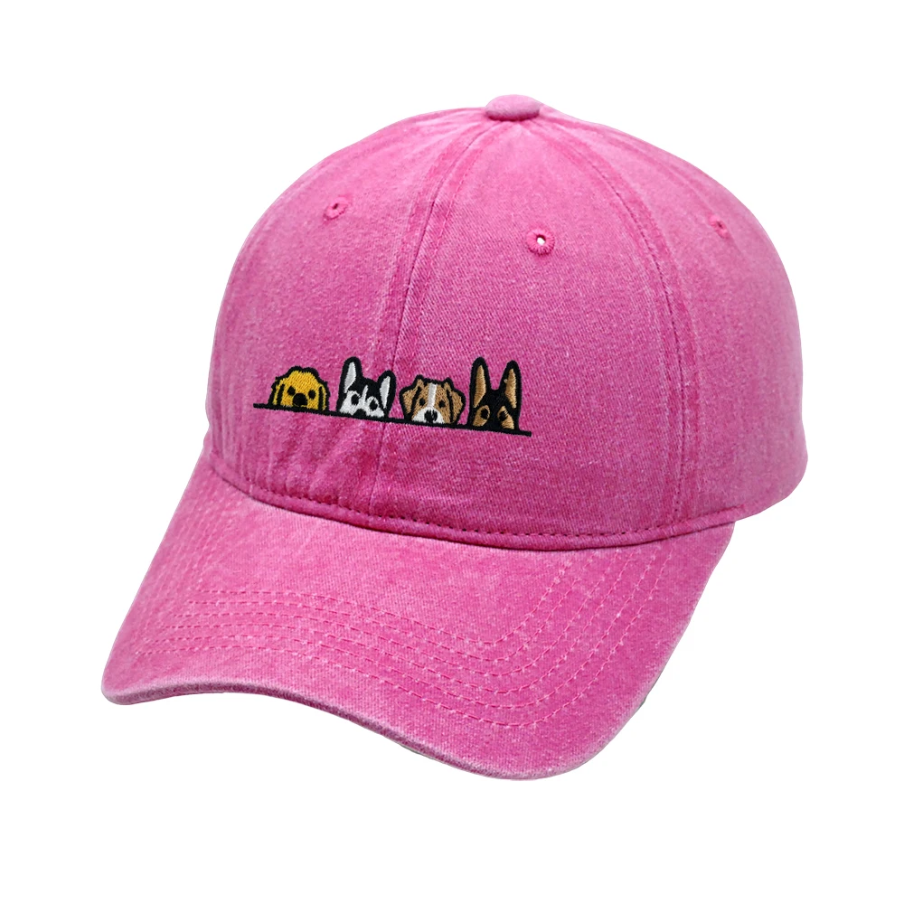 Cute Dog Dad Hat Pets Baseball Cap Embroidered Golden Retriever Retro Hat Cotton Unisex