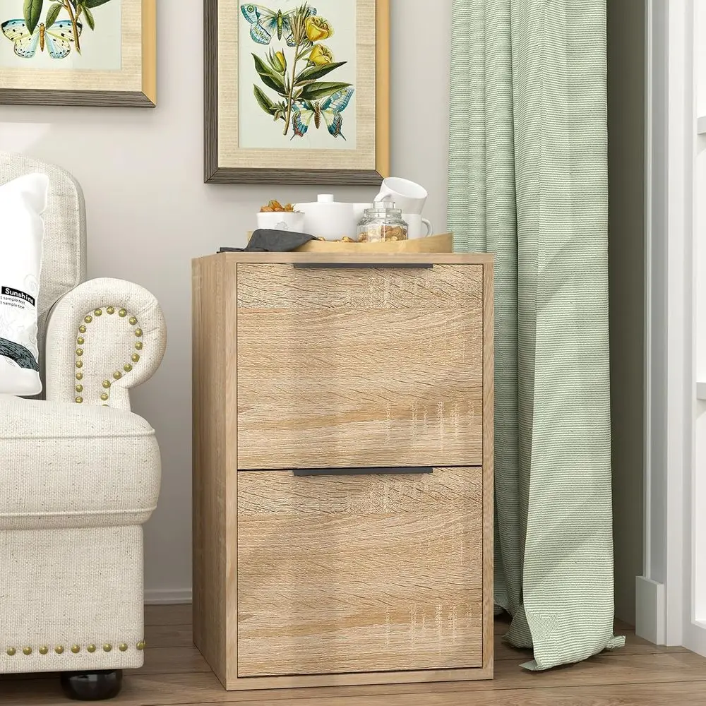 Oak Hanging Bar Letter Size Wall-Mounted Small Office Cabinet