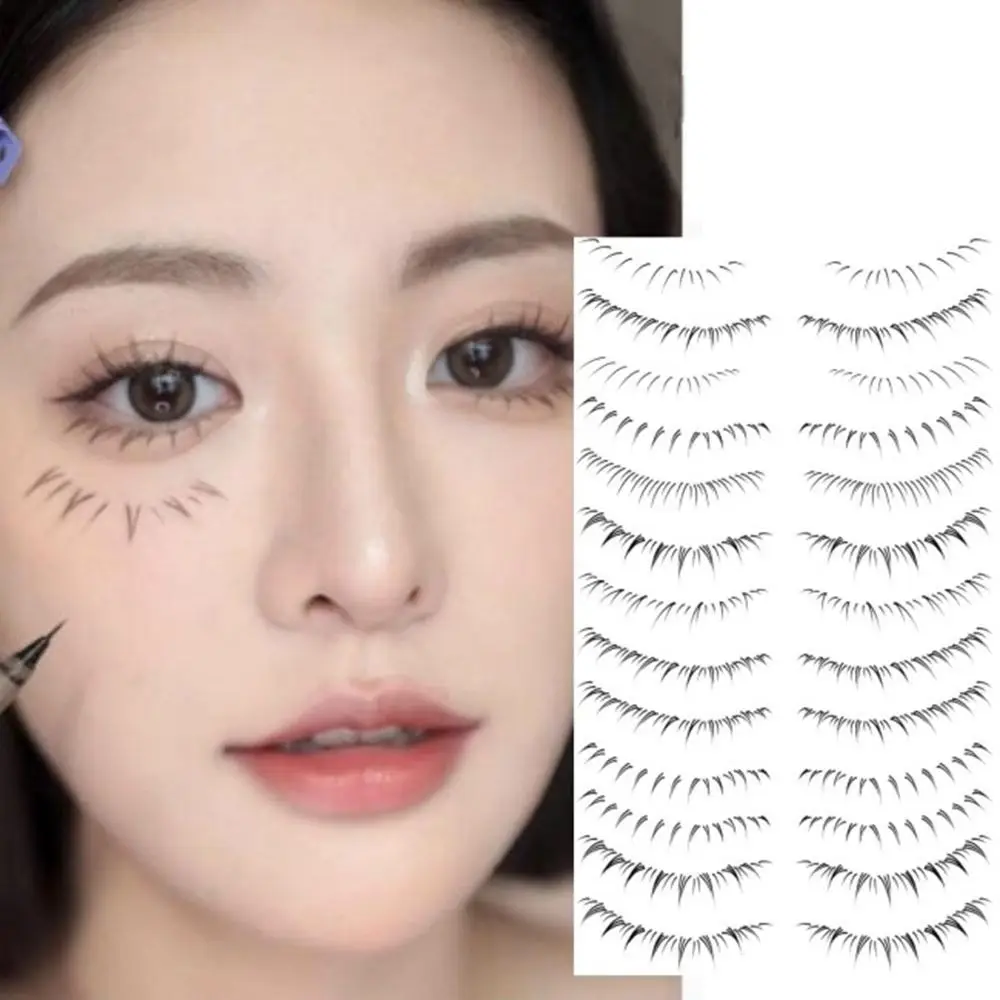 Professional Natural Lower Eyelash Tattoo Sweatproof 8 Pairs Tattoo Stickers Temporary Waterproof Eye Makeup Stickers Women