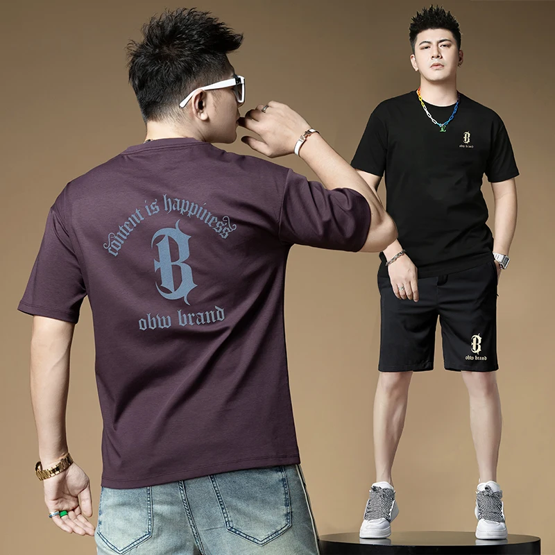 

Летний мужской спортивный повседневный комплект: модная брендовая футболка и шорты из хлопка, полиэстера и спандекса для молодежи.
