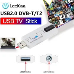 Tuner USB TV Stick z anteną zdalnego sterowania HD Digital Satellite DVB T2 USB TV Receiver DVB-T2/DVB-T/DVB-C/FM/DAB USB TV Stick na PC