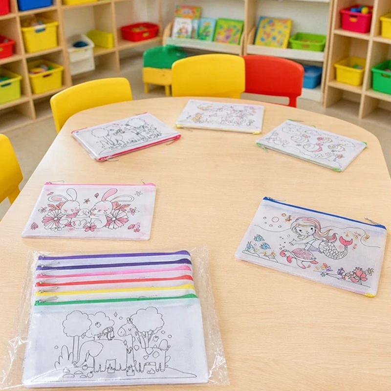 Bulk Pen Bags Sets – Reusable Zipper Pouches with Mixed Theme Line Art, Multipurpose for School Stationery, Craft Projects TMZ