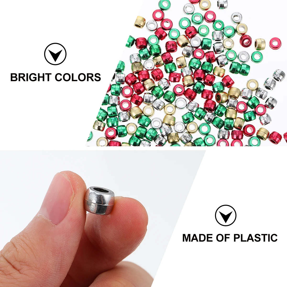 

600pcs Christmas Beads Round Plastic Colorful DIY Craft Necklace Bracelet Pendant Jewelry Accessories Lightweight Storage