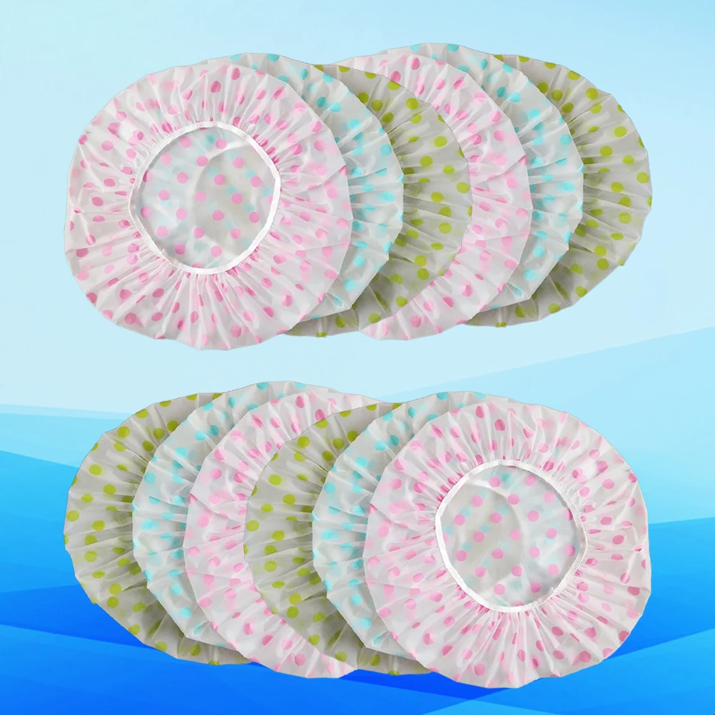 

30pcs Disposable Shower Colorful Thicken Bathing Hats Plastic Waterproof Shower Hats for Home Hotel (Assorted Color)
