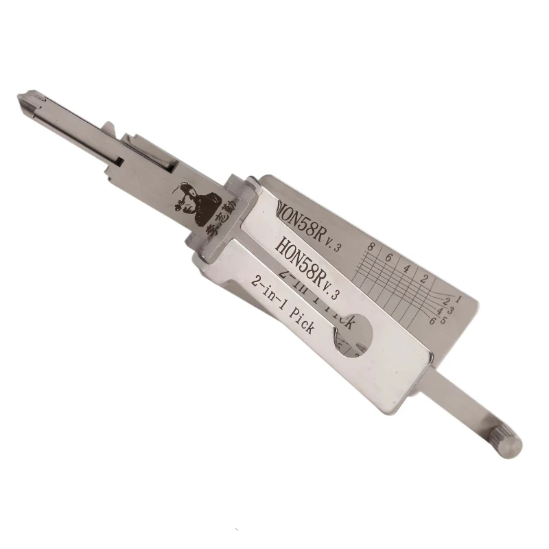Lishi HON58R 2-in-1 slotenmakersgereedschap, slotenopener & decoder, vlakfrees voor Honda/Acura/Holden/Isuzu modellen