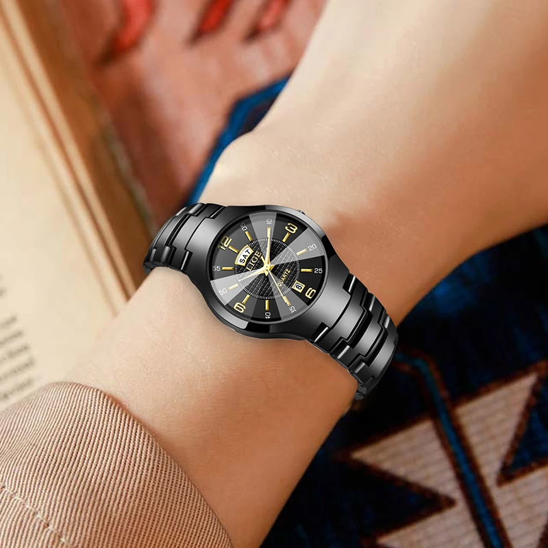 LIGE 2026 ساعة نسائية أنيقة من السيراميك ساعات يد كوارتز عصرية فاخرة مقاومة للماء ساعات أسبوع للتاريخ هدايا للسيدات Reloj Mujer #6