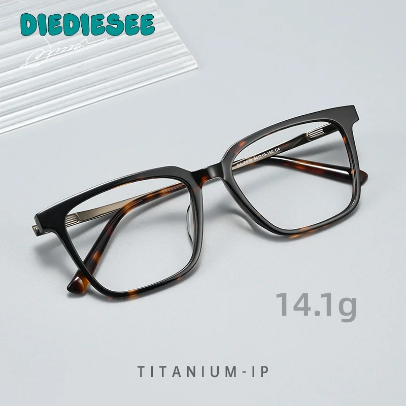 

DIEDIESEE New High Quality Large Face Men's Box Classic Retro Anti Blue Light Women's Optical Prescription Glasses Frame GG579F