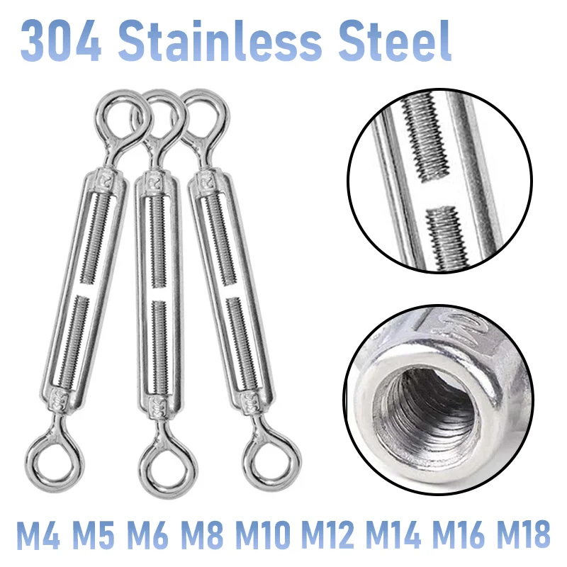 

M4-M18 OO Type Turnbuckle Stainless Steel 304 Heavy Duty Rigging Sailing Hardware Turnbuckle Wire Rope Tension