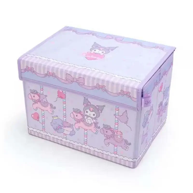 Anime Hello Kitty Aufbewahrungsbox Sanrios Flip Cover Desktop Kleinigkeiten Aufbewahrungsbox Büro Kawaii Cartoon Schlafzimmer Kleiderschrank faltbar