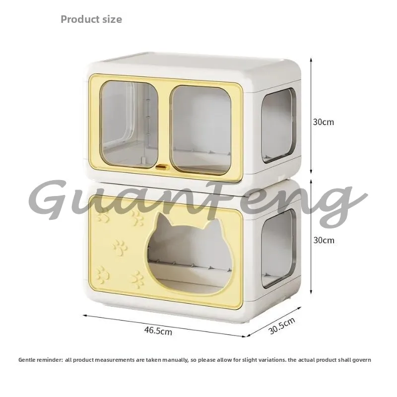 Wall Mount Cat Litter Storage Cabinet Pet Food Treat Feeding Organizer with Cat Litter Bin Cover for Pet Supplies